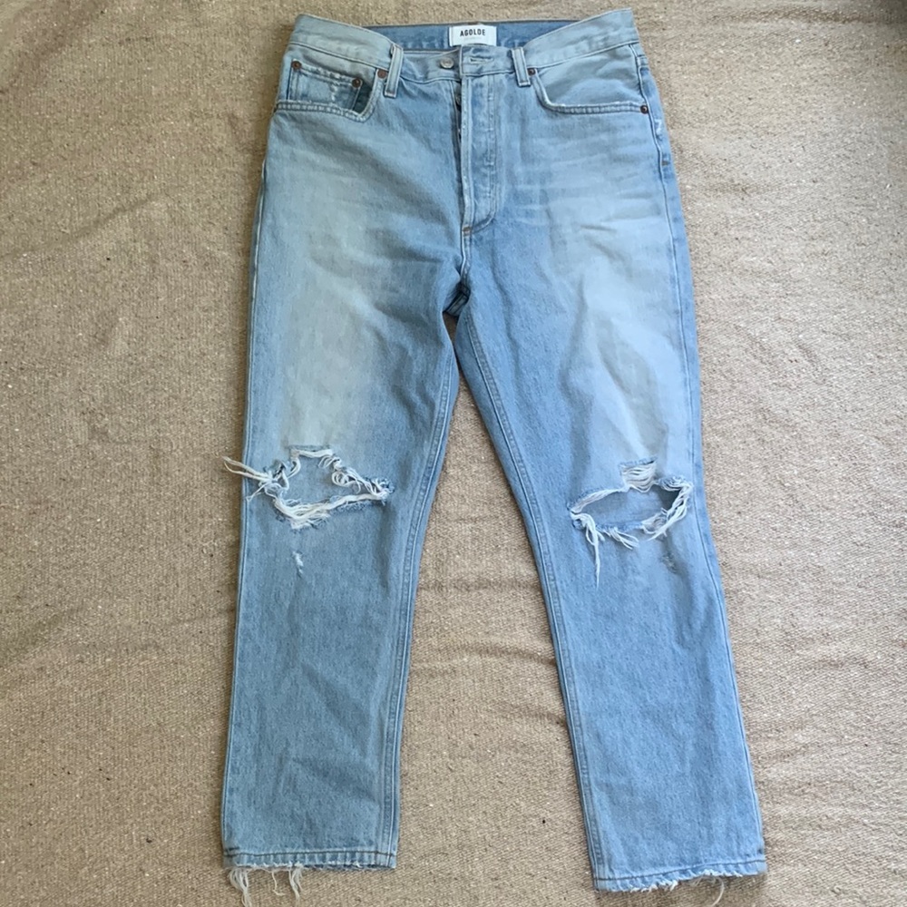 AGOLDE Riley ripped crop straight leg